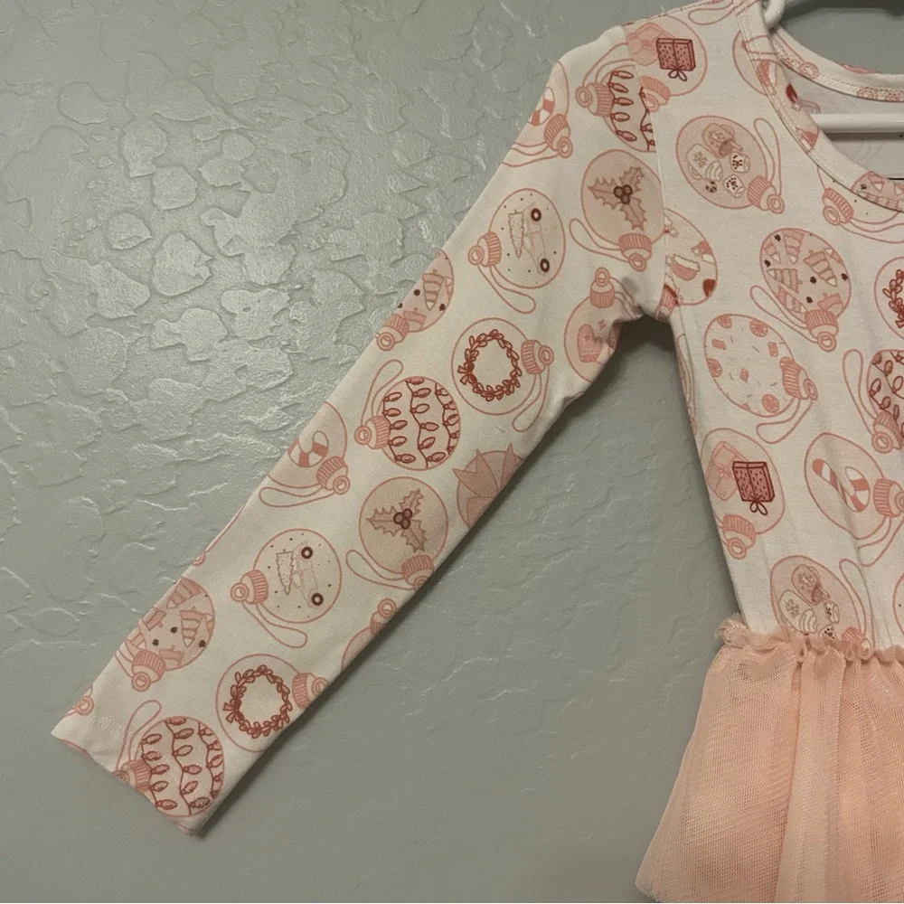 In My Jammers blush ornament christmas tiered tutu bamboo dress size 3T